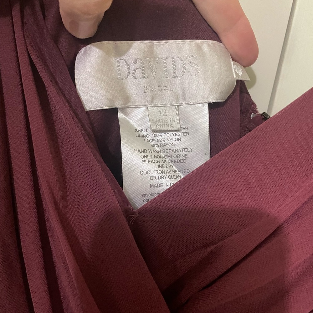David's Bridal Maroon Maxi Dress - Picture 3 of 3